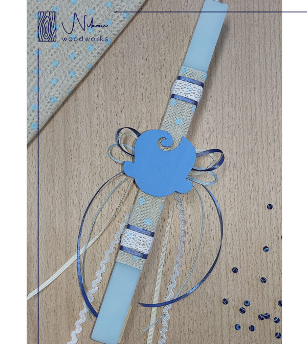 Λαμπάδα ξύλινη φιγούρα μωρού μαγνητάκι