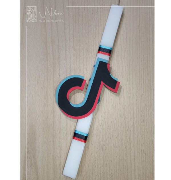 Λαμπάδα ξύλινο Tik-Tok μαγνητάκι