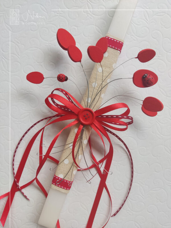 Λαμπάδα μπουκέτο με ξύλινα αβγά