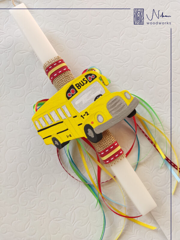 Παιδική λαμπάδα με φιγούρα λεωφορείου