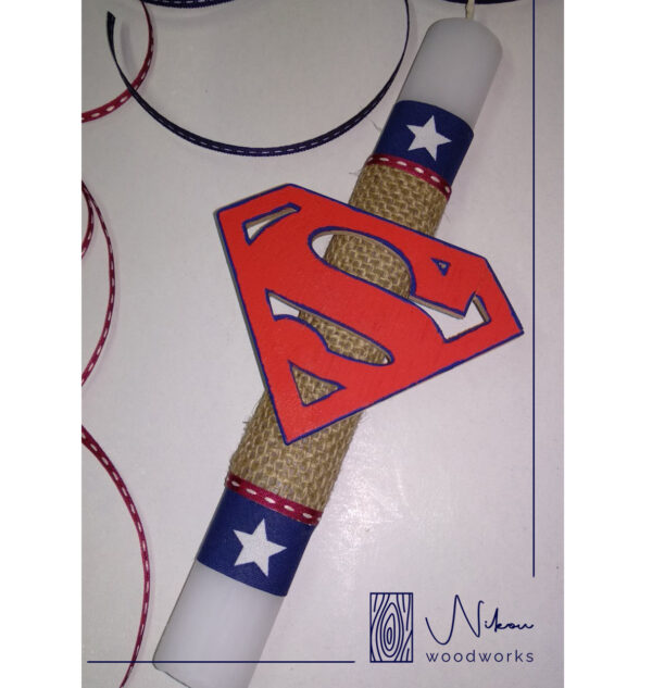 Λαμπάδα ξύλινο σήμα superman