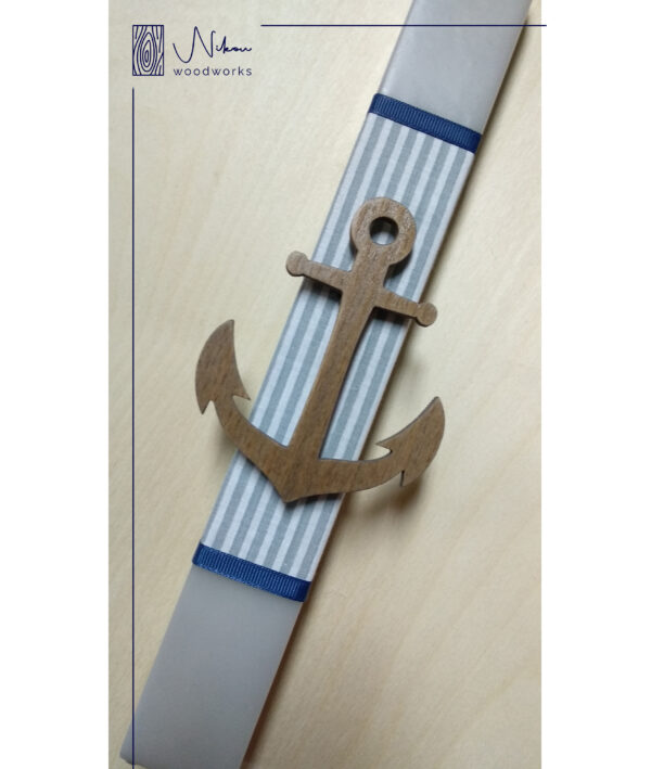 Λαμπάδα ξύλινη άγκυρα μαγνητάκι